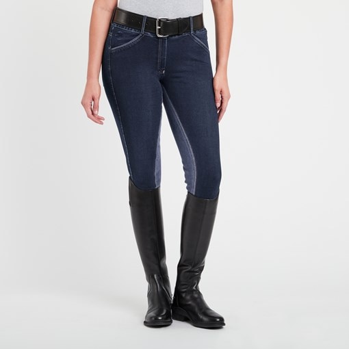 Piper Stretch Denim Breeches by SmartPak- Full Sea