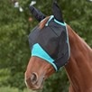 WeatherBeeta ComFiTec Deluxe Fine Mesh Fly Mask with Ears - Black/Turquoise