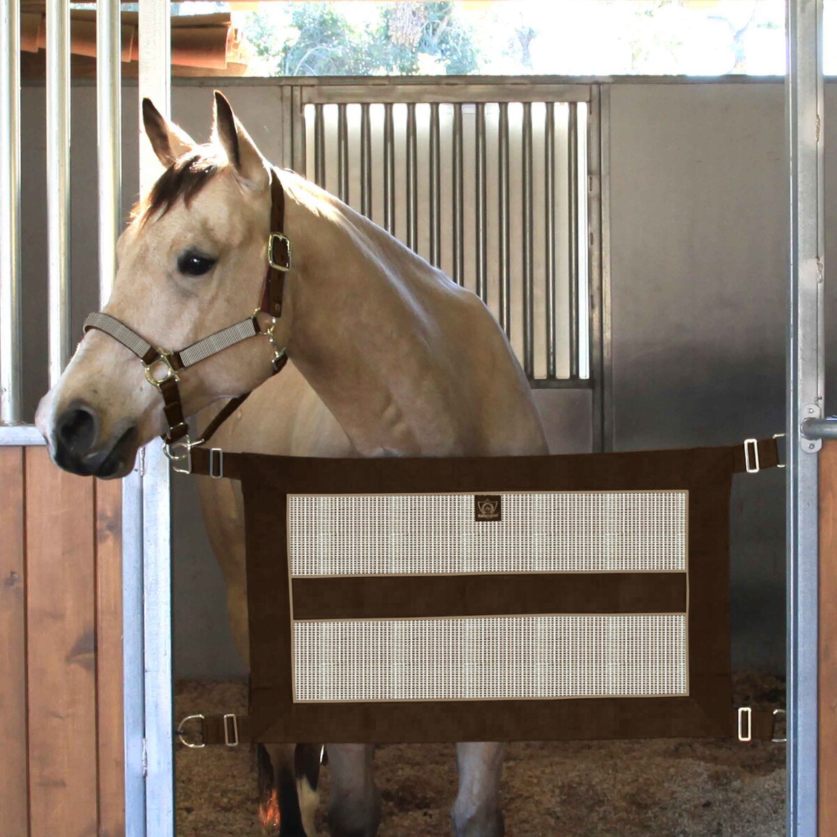 Kensington Door Guard for Horses — Designed to Keep Horse Securely in Stall in Style — Adjustable Straps and Hardware Included 