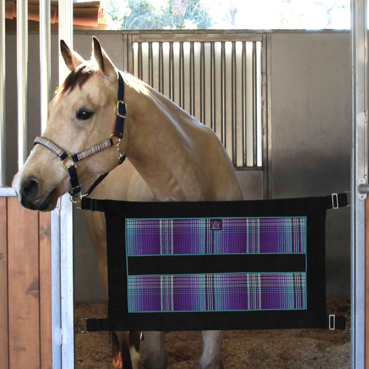 Kensington Door Guard for Horses — Designed to Keep Horse Securely in Stall in Style — Adjustable Straps and Hardware Included
