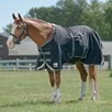 SmartPak Ultimate WeatherShield Turnout Blanket - Black w/Charcoal & Dusty Blue Trim & White Piping