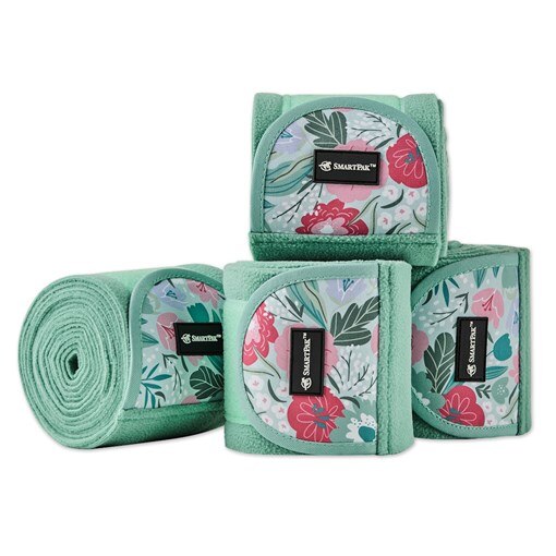 SmartPak Floral Pattern Fleece Polo Wraps - Pack o
