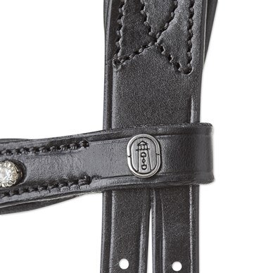 Rênes Smartpak Plymouth 54" En Cuir Tressé - Crochet Clou - Noir - Dressage