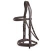 Nantucket Contoured Hunter Bridle by SmartPak - Espresso Brown w/ White Fancy Stitching