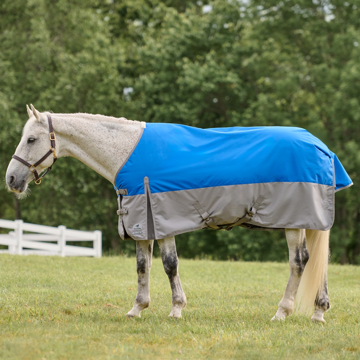 Smartpak Classic Fleece Quarter Sheet - 81 - Merlot w/ Grey Trim & White Piping - Smartpak