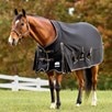 SmartPak Deluxe SportTech Turnout Blanket - Black w/ Grey Trim & White Piping