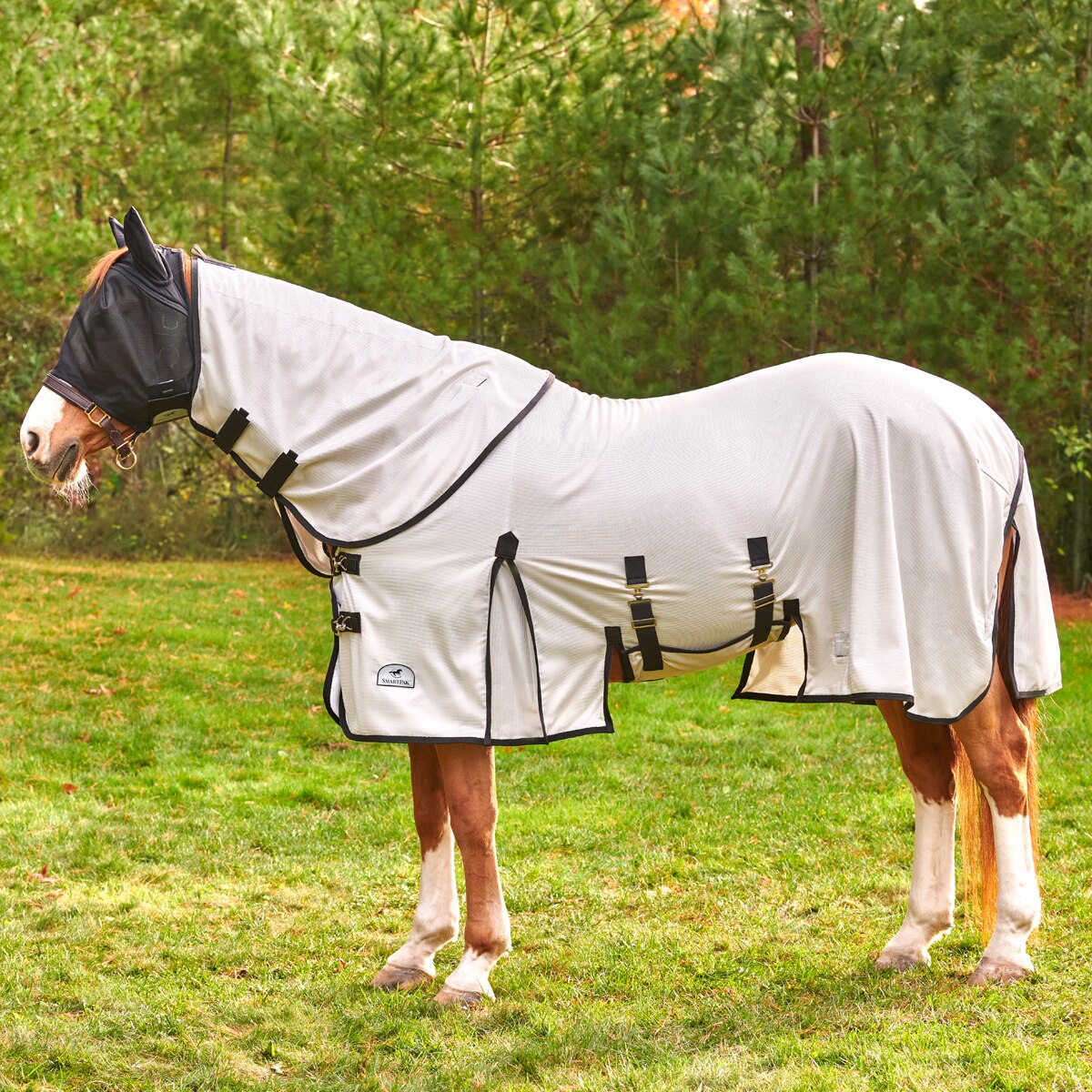 TuffRider Comfy Mesh Fly Sheet Combo Neck – Fliegendecke Für Pferde, Atmungsaktiv, Mit Nackenschutz, Verstellbaren Gurten